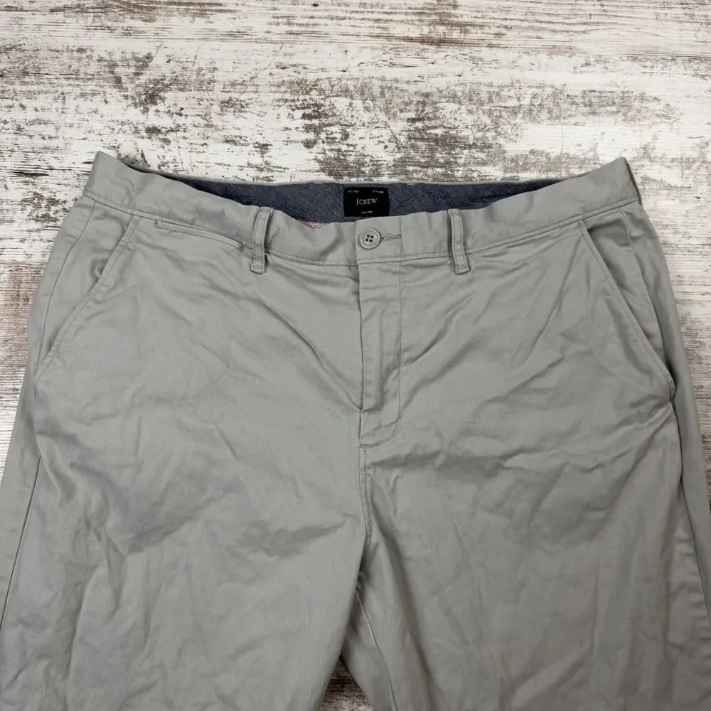J.Crew 770 Straight Fit Stretch Chino Pants Men's 36x33 Light Gray Preppy